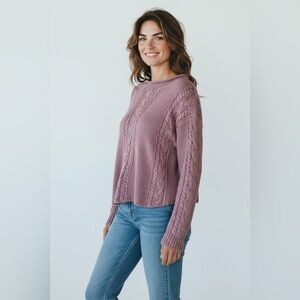 Handmade Lavender/Pink‎  Knitted Sweater Women's Medium